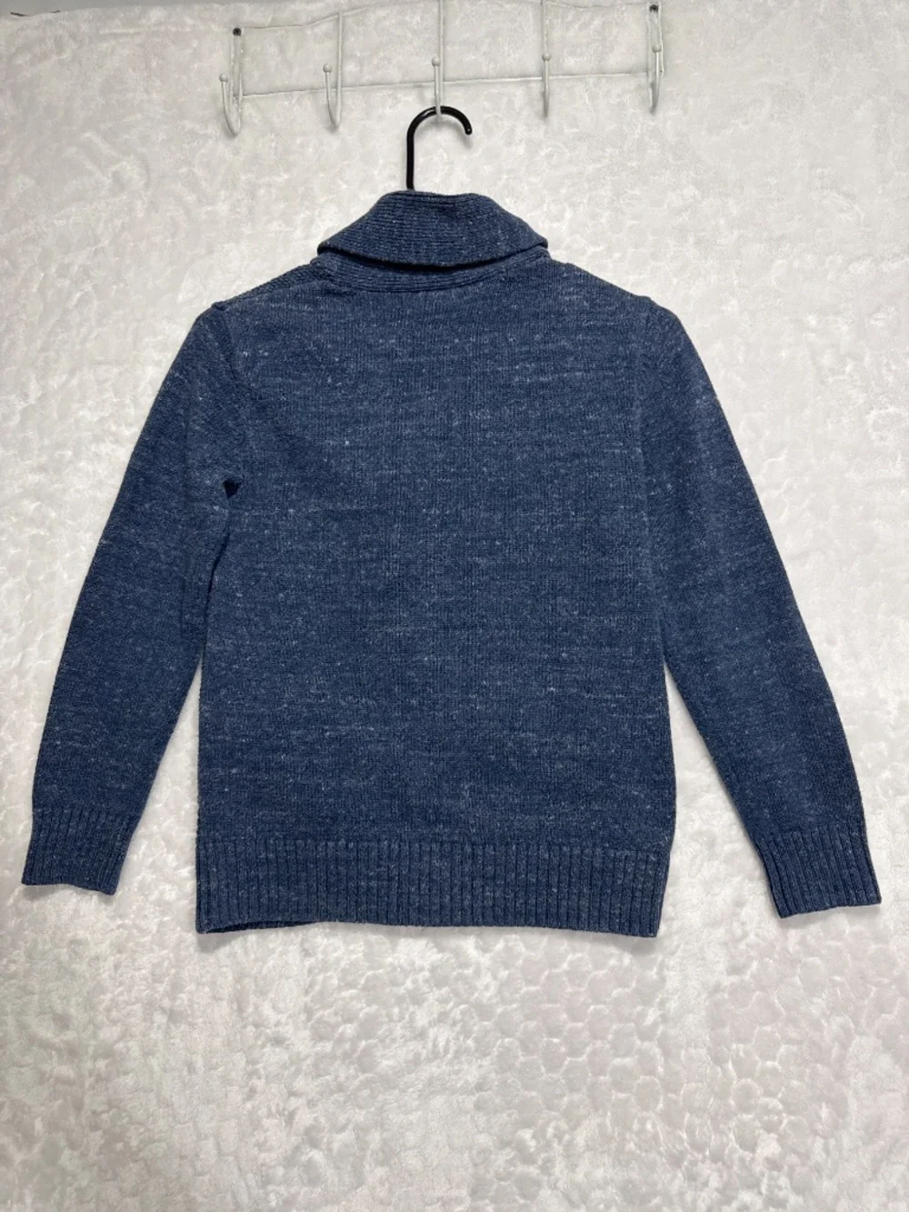 Gap kids buttoned cardigan sweater shawl collar blue boys 10-12